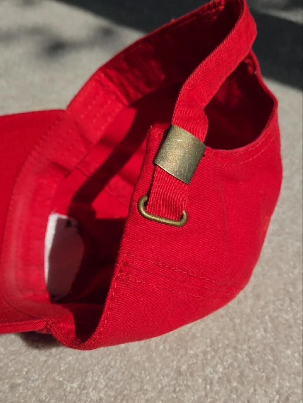 Red Baseball Cap with White Buffalo Embroidery